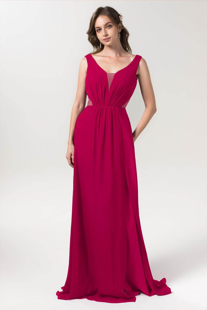 A-Line Floor Length Chiffon Bridesmaid Dress CB0559