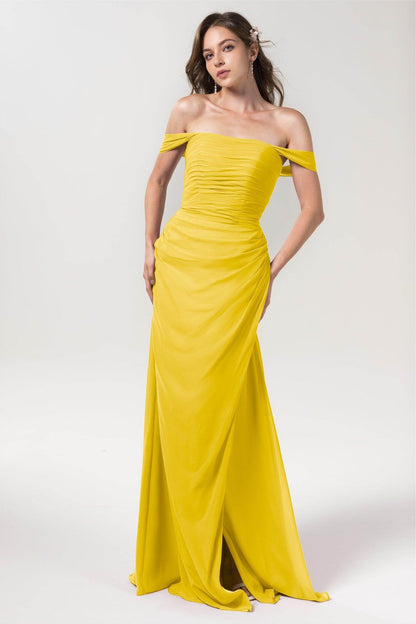 Sheath-Column Floor Length Chiffon Bridesmaid Dress Formal Dresses CB0561