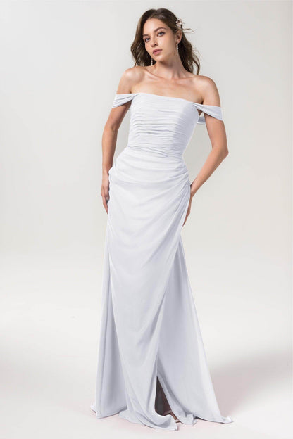 Sheath-Column Floor Length Chiffon Bridesmaid Dress Formal Dresses CB0561