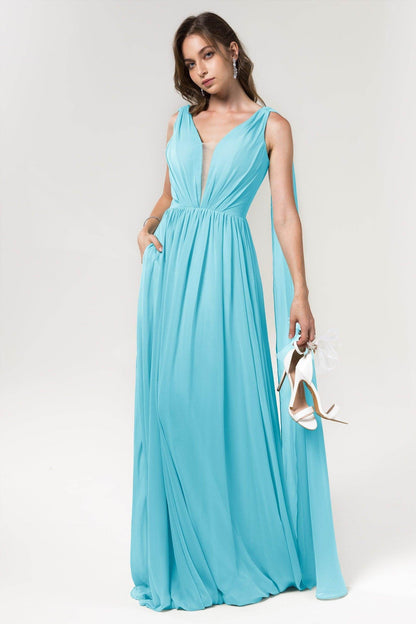A-Line Floor Length Chiffon Bridesmaid Dress Formal Dresses CB0565