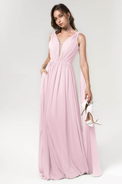 A-Line Floor Length Chiffon Bridesmaid Dress Formal Dresses CB0565