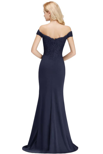 Charming Off-the-Shoulder Tulle Lace Appliques Mermaid Evening Gowns