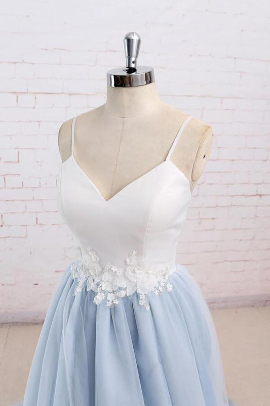 Chic Spaghetti Strap Organza A-line Wedding Dress