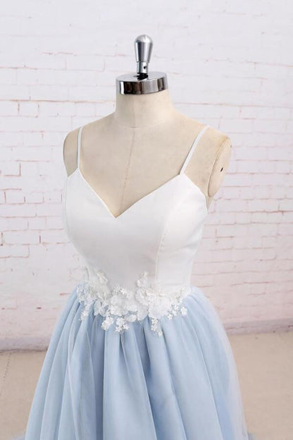Chic Spaghetti Strap Organza A-line Wedding Dress