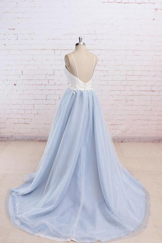 Chic Spaghetti Strap Organza A-line Wedding Dress