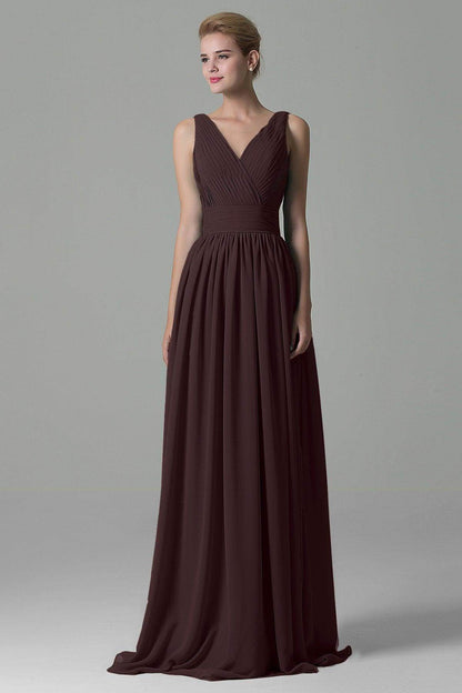 Sheath Floor Length Chiffon Bridesmaid Dress COAF1500A