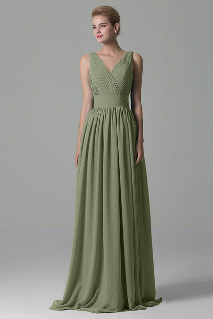 Sheath Floor Length Chiffon Bridesmaid Dress COAF1500A