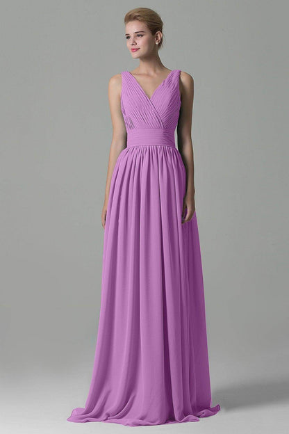 Sheath Floor Length Chiffon Bridesmaid Dress COAF1500A