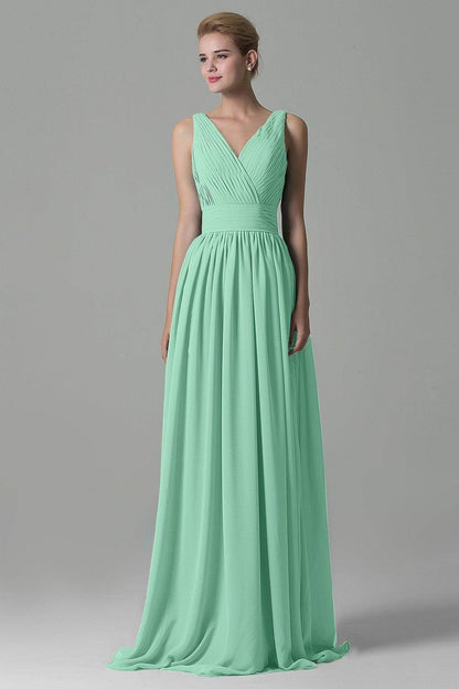 Sheath Floor Length Chiffon Bridesmaid Dress COAF1500A