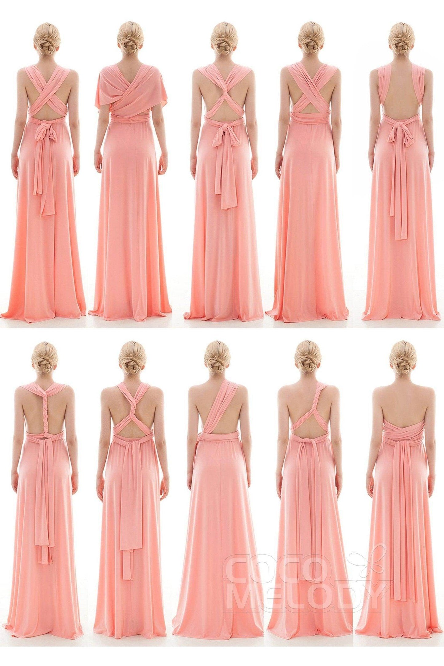 Sheath Floor Length Knitted Bridesmaid Dress COEF16001