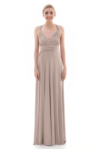Sheath Floor Length Knitted Bridesmaid Dress COEF16001PS