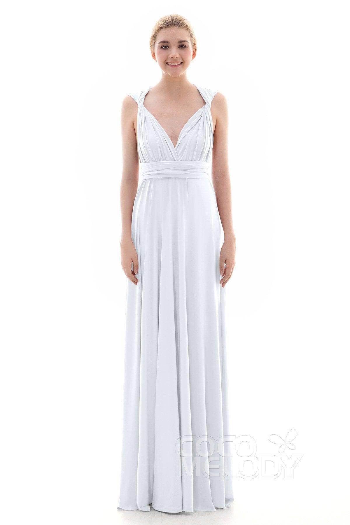 Sheath Floor Length Knitted Bridesmaid Dress COEF16001PS