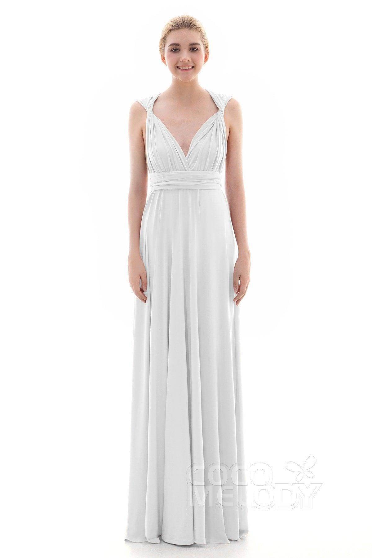 Sheath Floor Length Knitted Bridesmaid Dress COEF16001PS