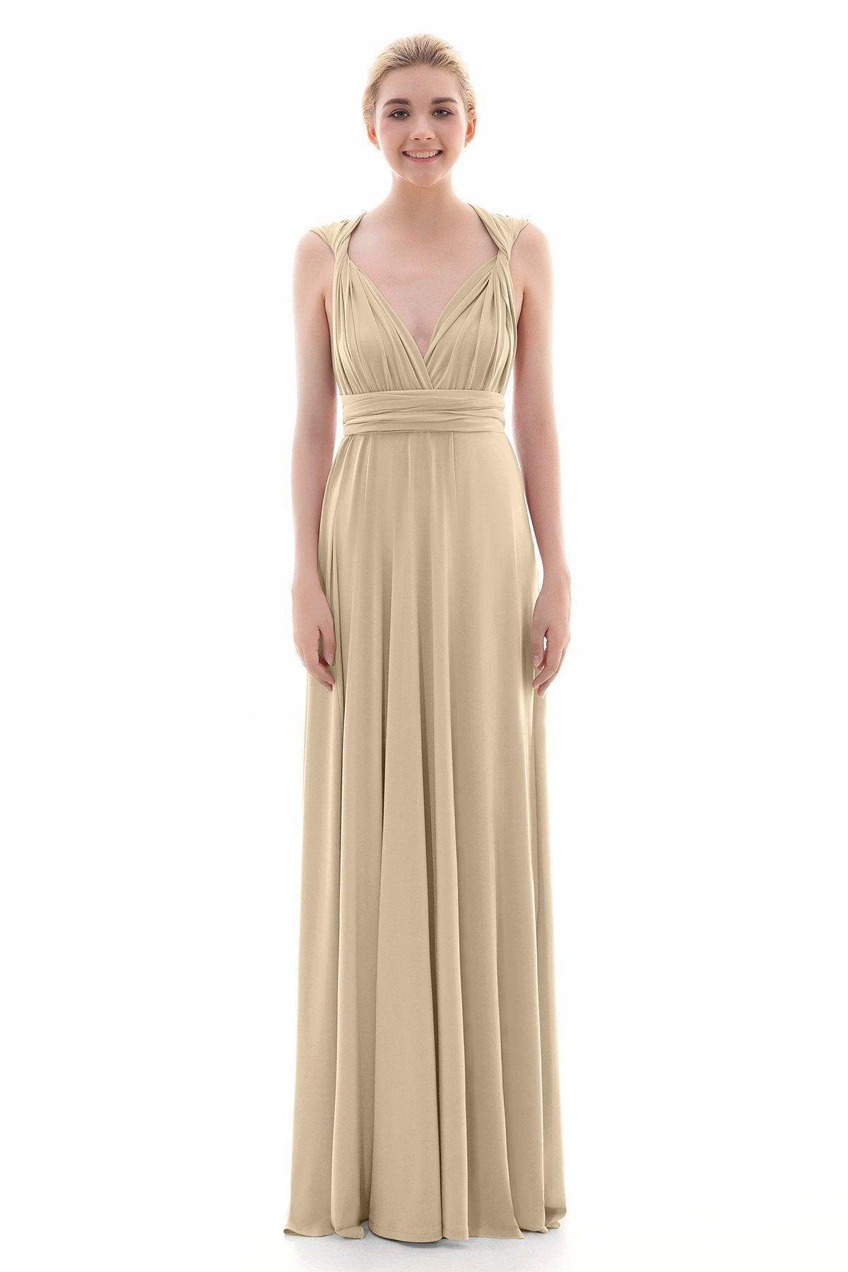 Sheath Floor Length Knitted Bridesmaid Dress COEF16001