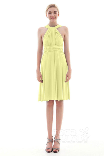 Sheath Knee Length Knitted Fabric Bridesmaid Dress COEK16002