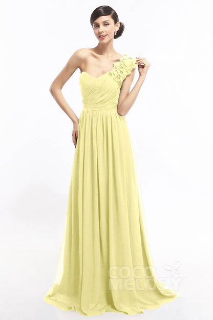 Sheath Sweep-Brush Train Chiffon Evening Dresses COLT14007