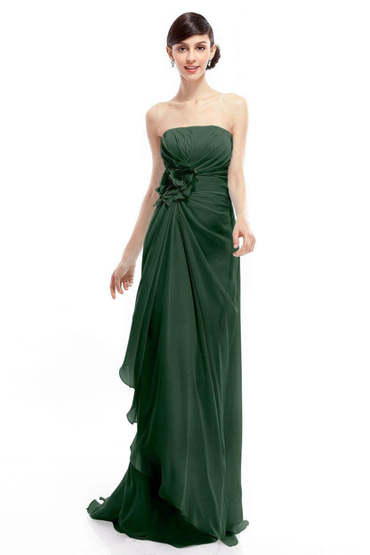 Sheath Sweep Train Chiffon Bridesmaid Dresses COLT1400B