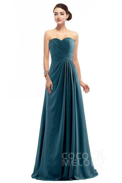 Sheath Floor Length Chiffon Bridesmaid Dress COZF1401D