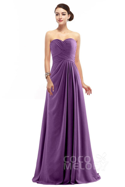 Sheath Floor Length Chiffon Bridesmaid Dress COZF1401D