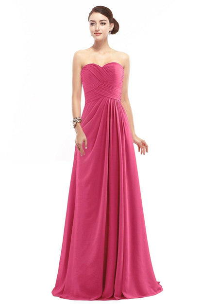 Sheath Floor Length Chiffon Bridesmaid Dress COZF1401D