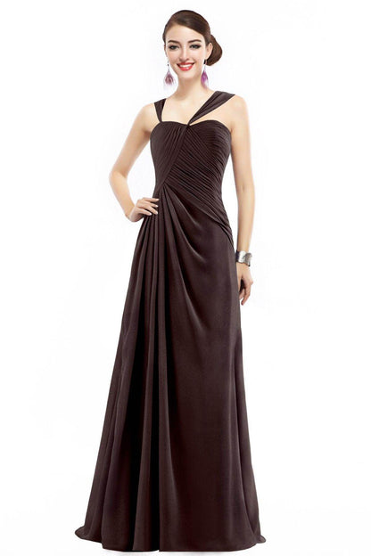 Sheath Floor Length Chiffon Bridesmaid Dress COZF1401F
