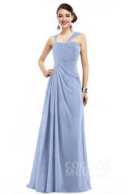 Sheath Floor Length Chiffon Bridesmaid Dress COZF1401F