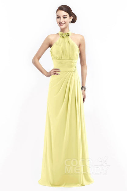 Sheath Floor Length Chiffon Bridesmaid Dress COZF14020