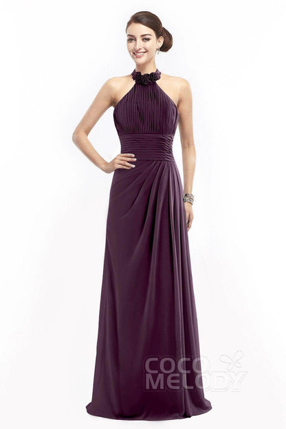Sheath Floor Length Chiffon Bridesmaid Dress COZF14020