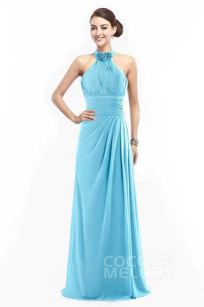 Sheath Floor Length Chiffon Bridesmaid Dress COZF14020