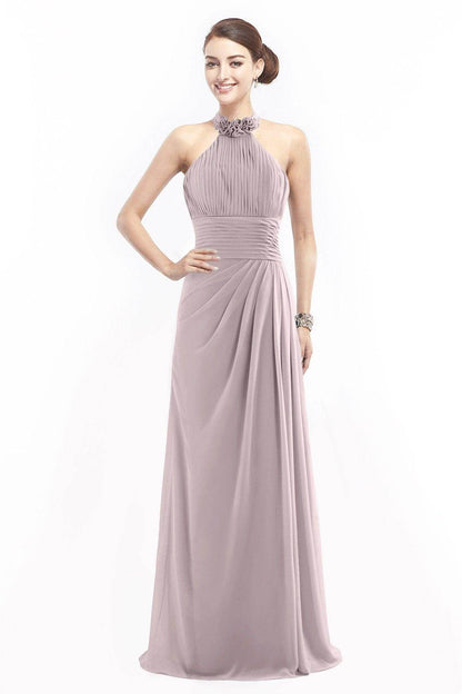 Sheath Floor Length Chiffon Bridesmaid Dress COZF14020