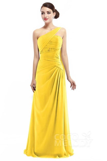 Sheath Floor Length Chiffon Bridesmaid Dress COZF14021