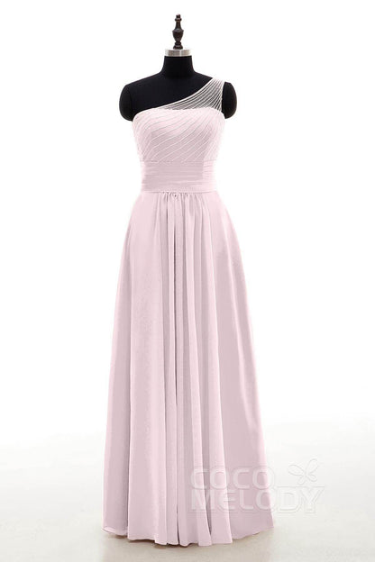 Sheath Floor Length Chiffon Bridesmaid Dress COZF1409A