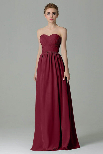 Sheath Floor Length Chiffon Bridesmaid Dress COZF1500C