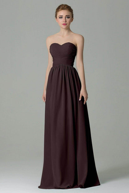 Sheath Floor Length Chiffon Bridesmaid Dress COZF1500C