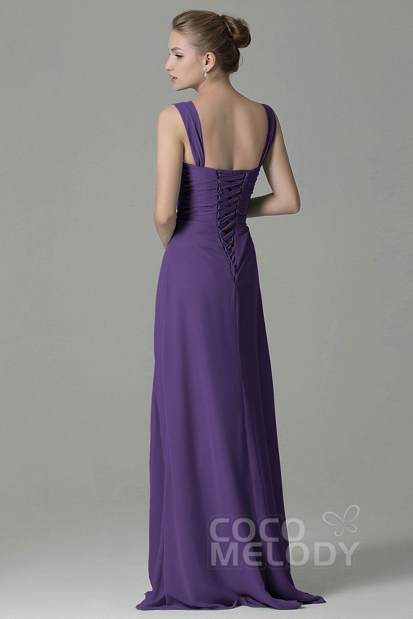 Sheath Floor Length Chiffon Bridesmaid Dress COZF1500D