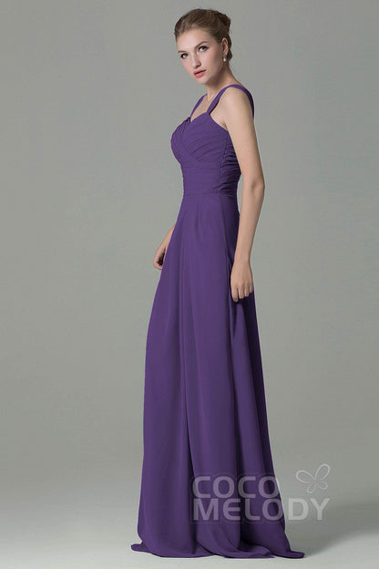 Sheath Floor Length Chiffon Bridesmaid Dress COZF1500D