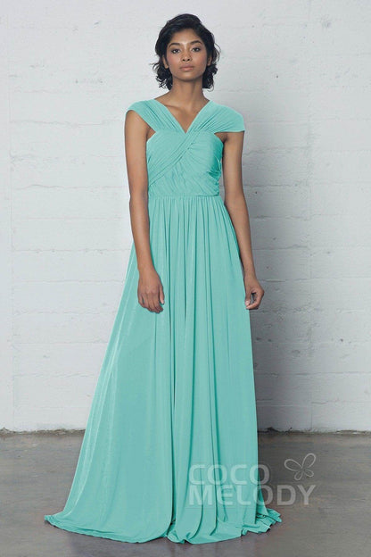 Sheath-Column Floor Length Knitted Fabric Dress COZF17017