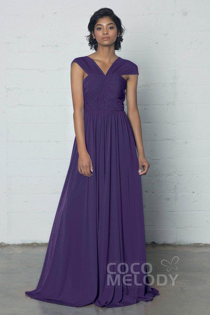 Sheath-Column Floor Length Knitted Fabric Dress COZF17017