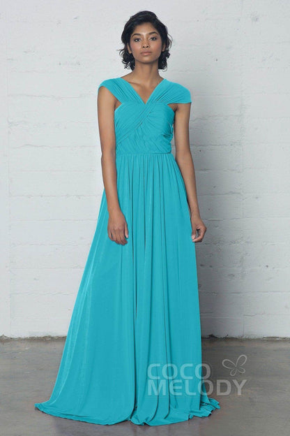 Sheath-Column Floor Length Knitted Fabric Dress COZF17017