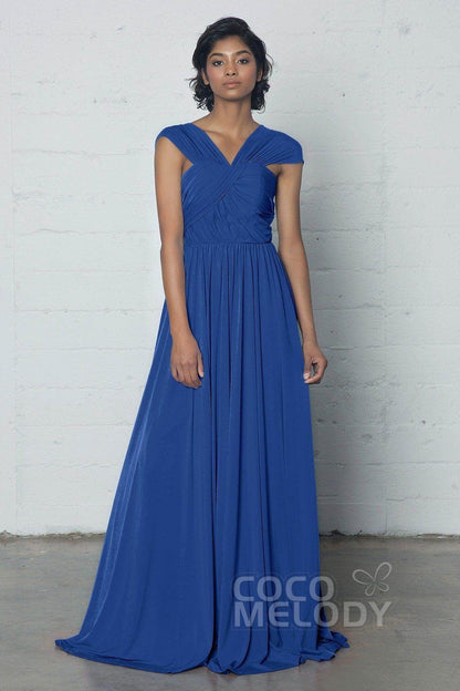 Sheath-Column Floor Length Knitted Fabric Dress COZF17017