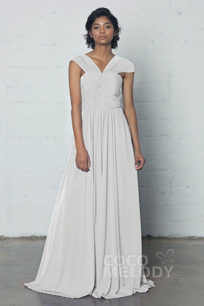 Sheath-Column Floor Length Knitted Fabric Dress COZF17017