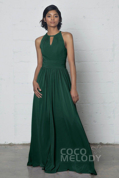 Sheath-Column Floor Length Knitted Fabric Dress COZF17019
