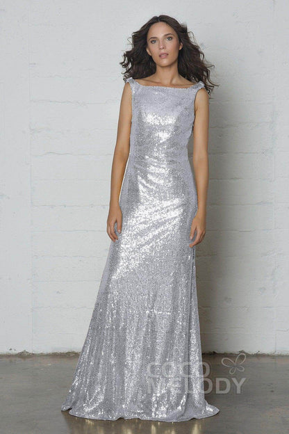 Sheath-Column Floor Length Sequined Dress COZF17020