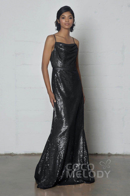 Sheath-Column Floor Length Sequined Dress COZF17023