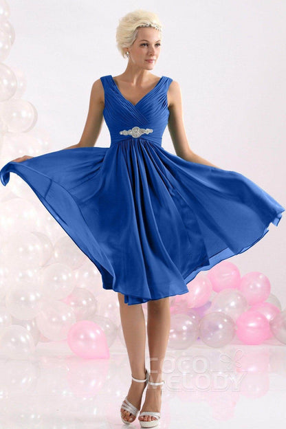 A-Line Knee Length Chiffon Bridesmaids Dress COZK1302A