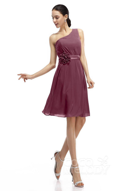 A-Line Knee Length Chiffon Bridesmaid Dresses COZK1400D