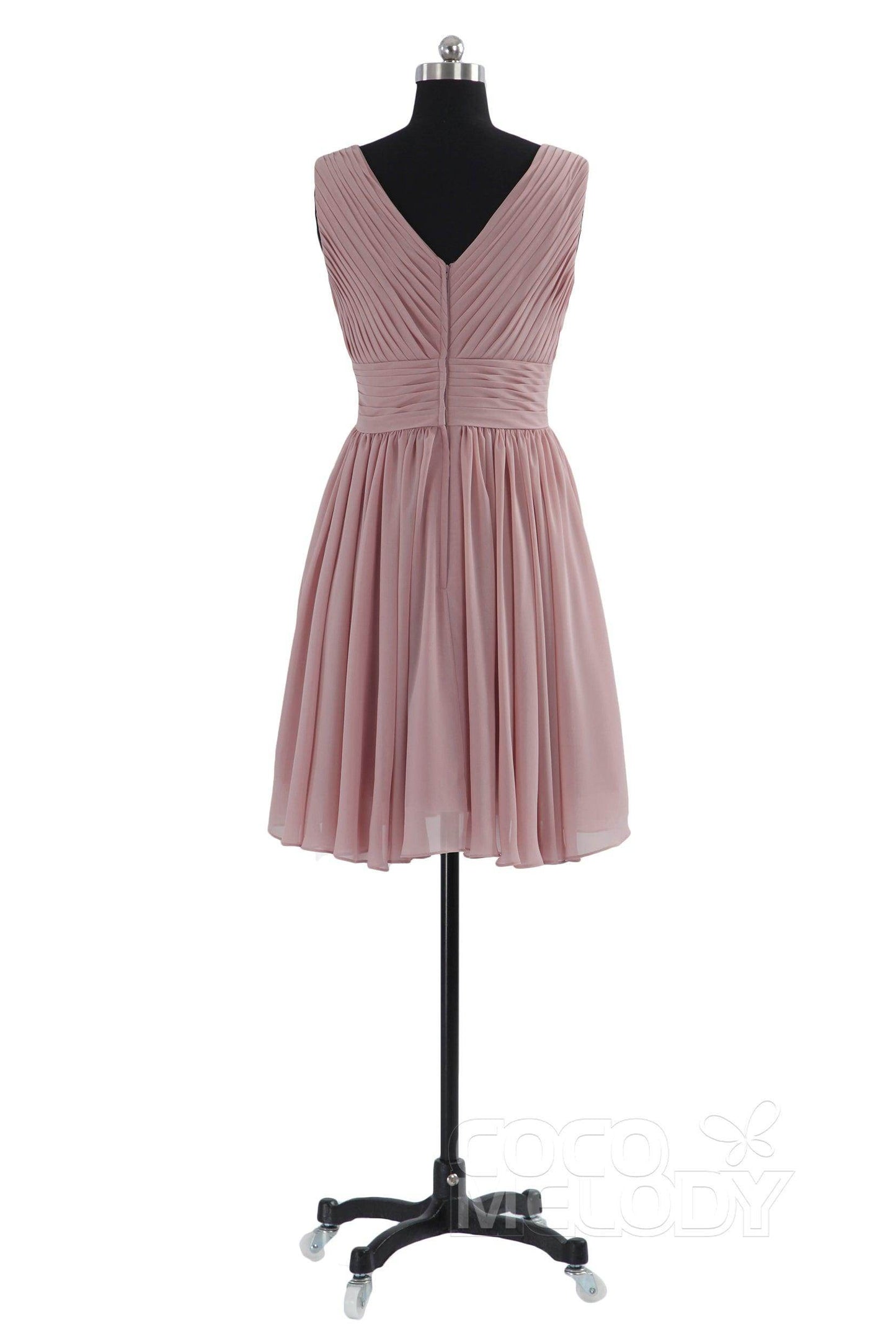A-Line Short Mini Chiffon Bridesmaid Dress COZK14019
