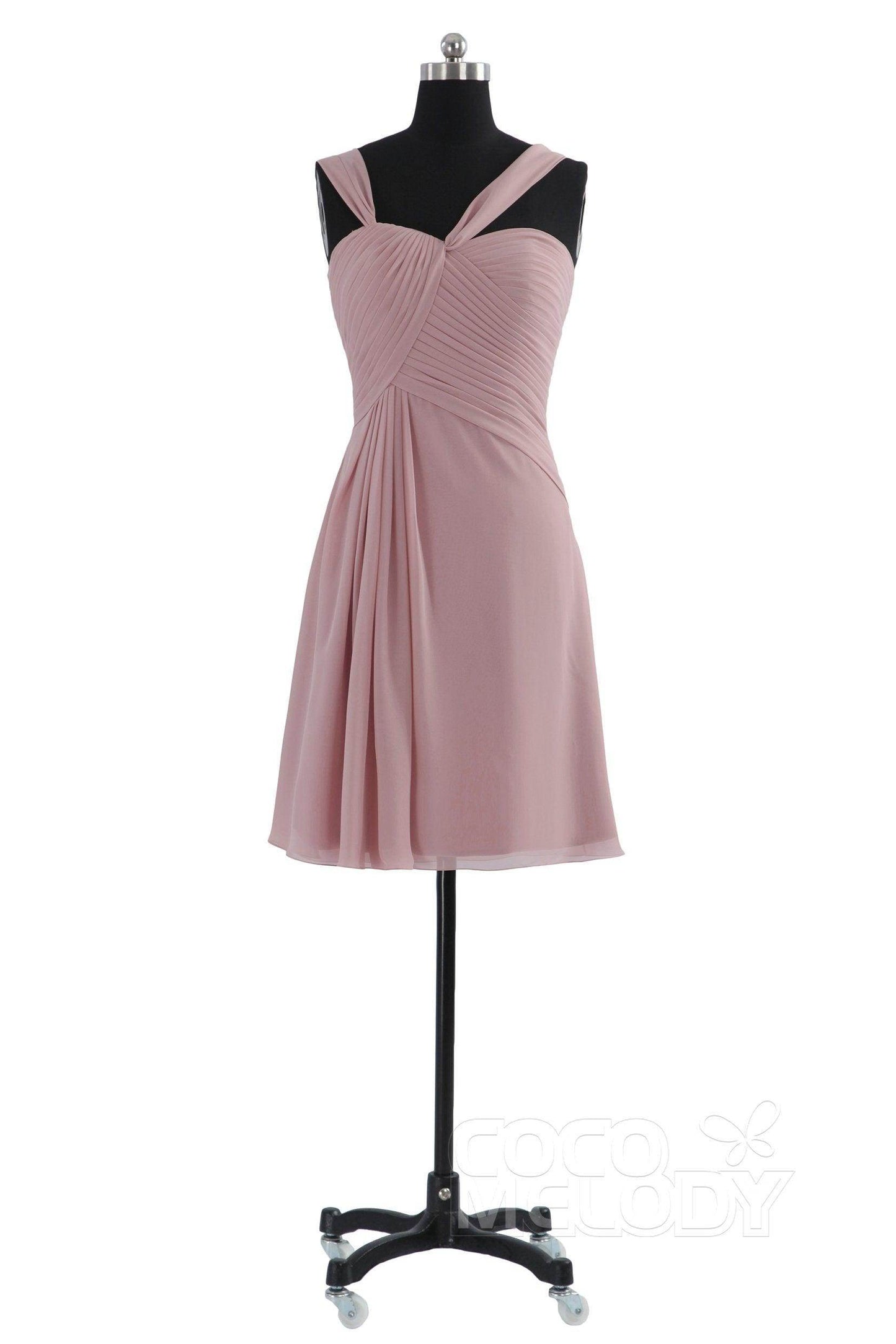 A-Line Knee Length Chiffon Bridesmaid Dress COZK1401A