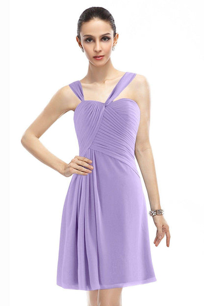 A-Line Knee Length Chiffon Bridesmaid Dress COZK1401A