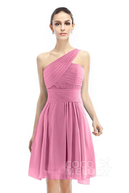 A-Line Knee Length Chiffon Bridesmaid Dress COZK1401C